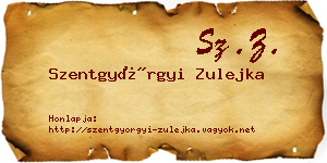 Szentgyörgyi Zulejka névjegykártya